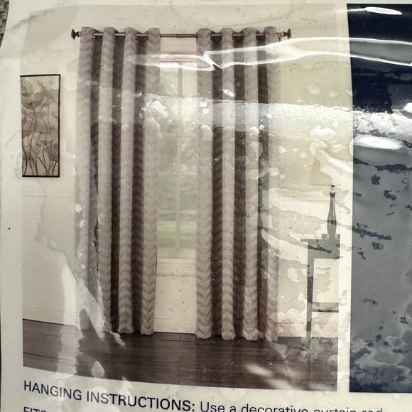 Sun Zero Room Darkening Window Curtain 50x84 Grey Cadiz 1 Grommet Panel - Picture 4 of 9